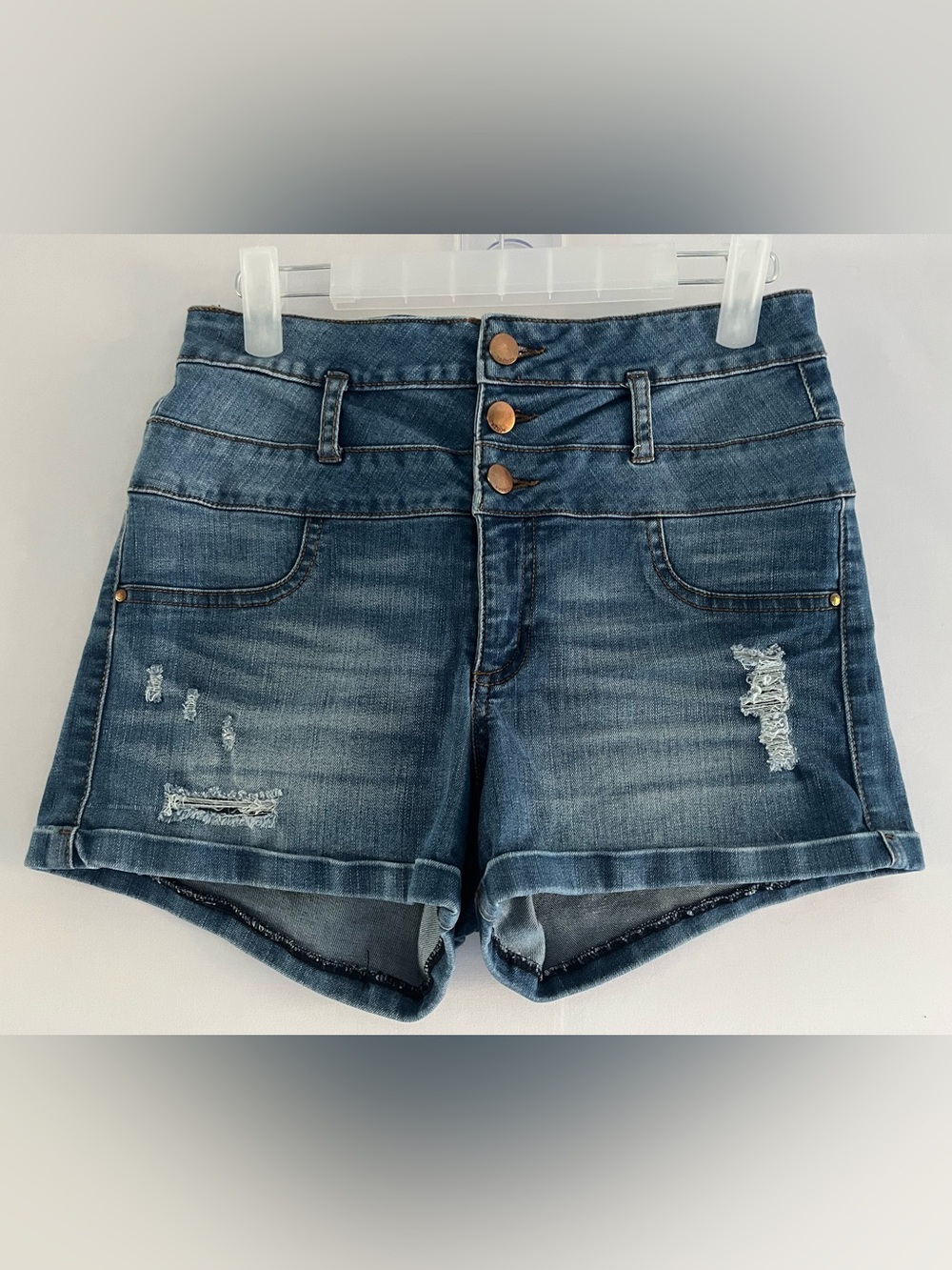 Refuge High Waisted Distressed Denim Shorts Size 4 Y2K Indie